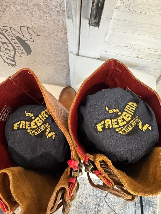 Freebird Tan Leather Tall Boots with Lace Up Shaft - Picture 8 of 15